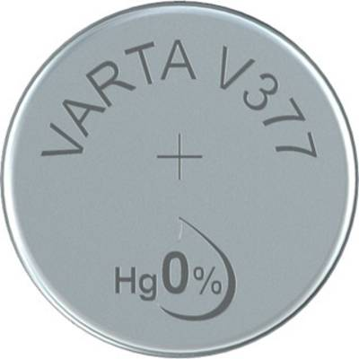 377 gombelem, ezüstoxid, 1,55V, 24 mAh, Varta SR626SW, SR66, SR626, V377, D377, 606, BA, 280-39, SB-AW, RW329 (377101401)-0