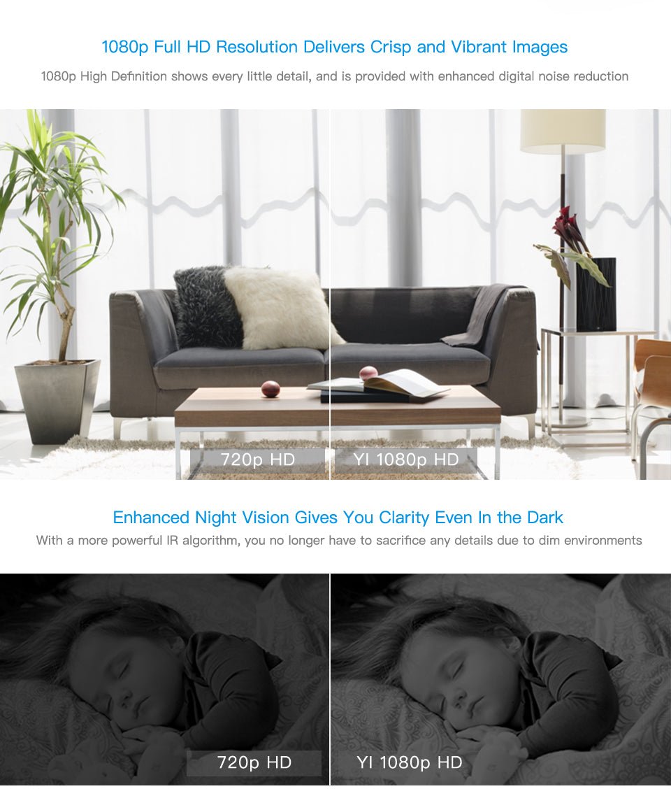 1080p WiFi Home Camera Wireless IP Security Surveillance System (US/EU Edition) AI Human detection nanny monitor Night vision