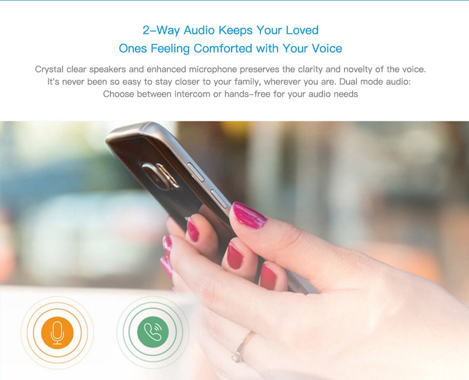 1080p WiFi Home Camera Wireless IP Security Surveillance System (US/EU Edition) AI Human detection nanny monitor Night vision