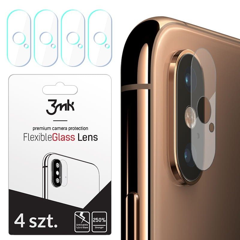3MK HybridGlass FlexibleGlass Apple iPhone XS kamera védő üveg (4db) (3M001133)