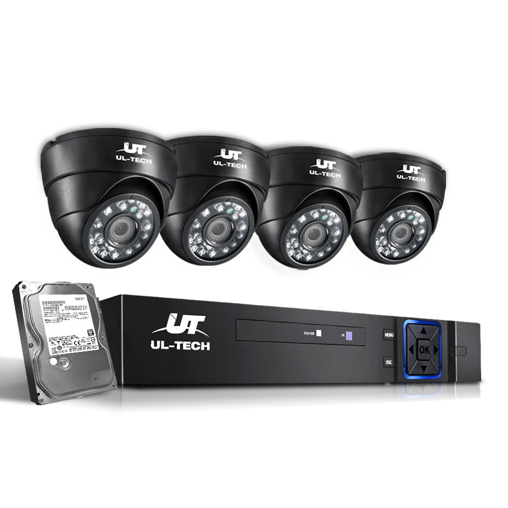 NNEDSZ - CCTV Security System 2TB 4CH DVR 1080P 4 Camera Sets