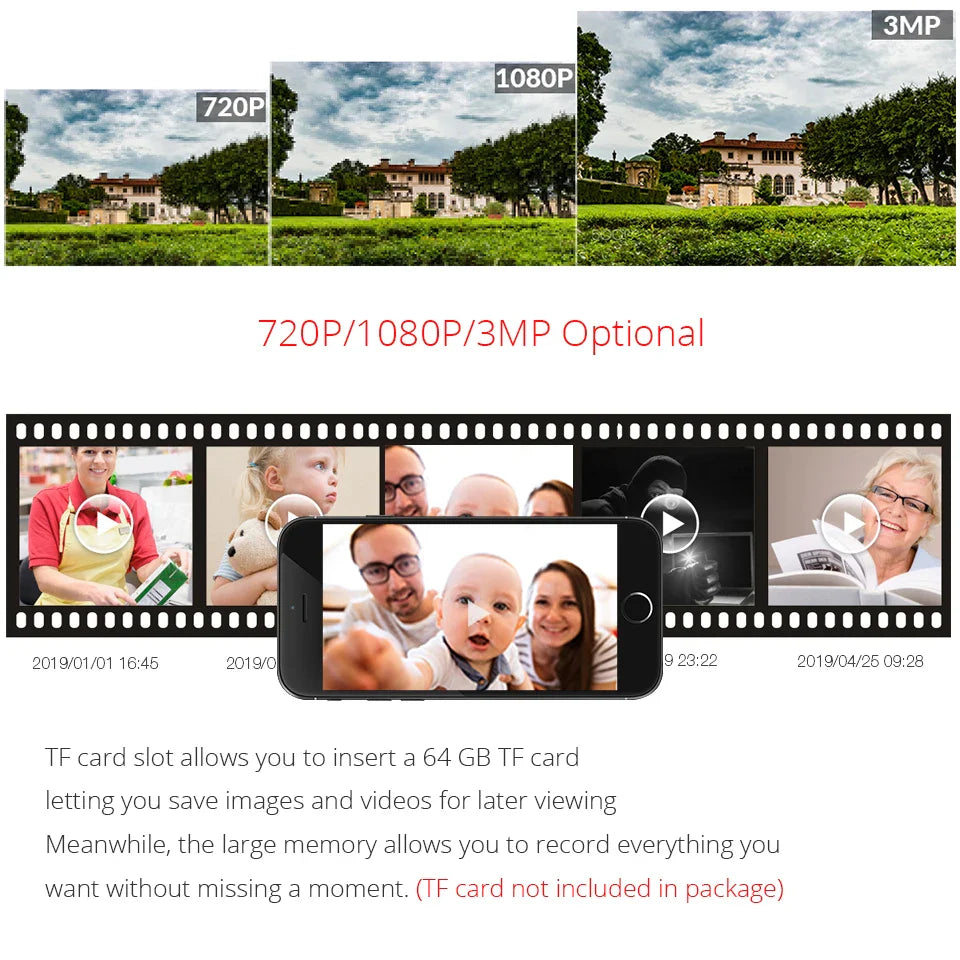 NNEOBA 4MP WiFi Wired Outdoor IP Security Camera