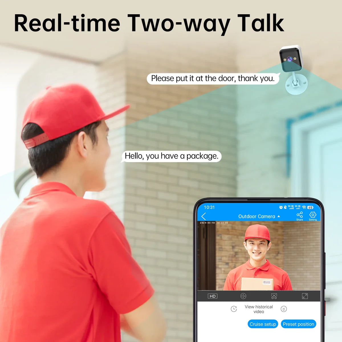 NNEOBA 1080P Wifi Outdoor Security Camera with 5x Zoom