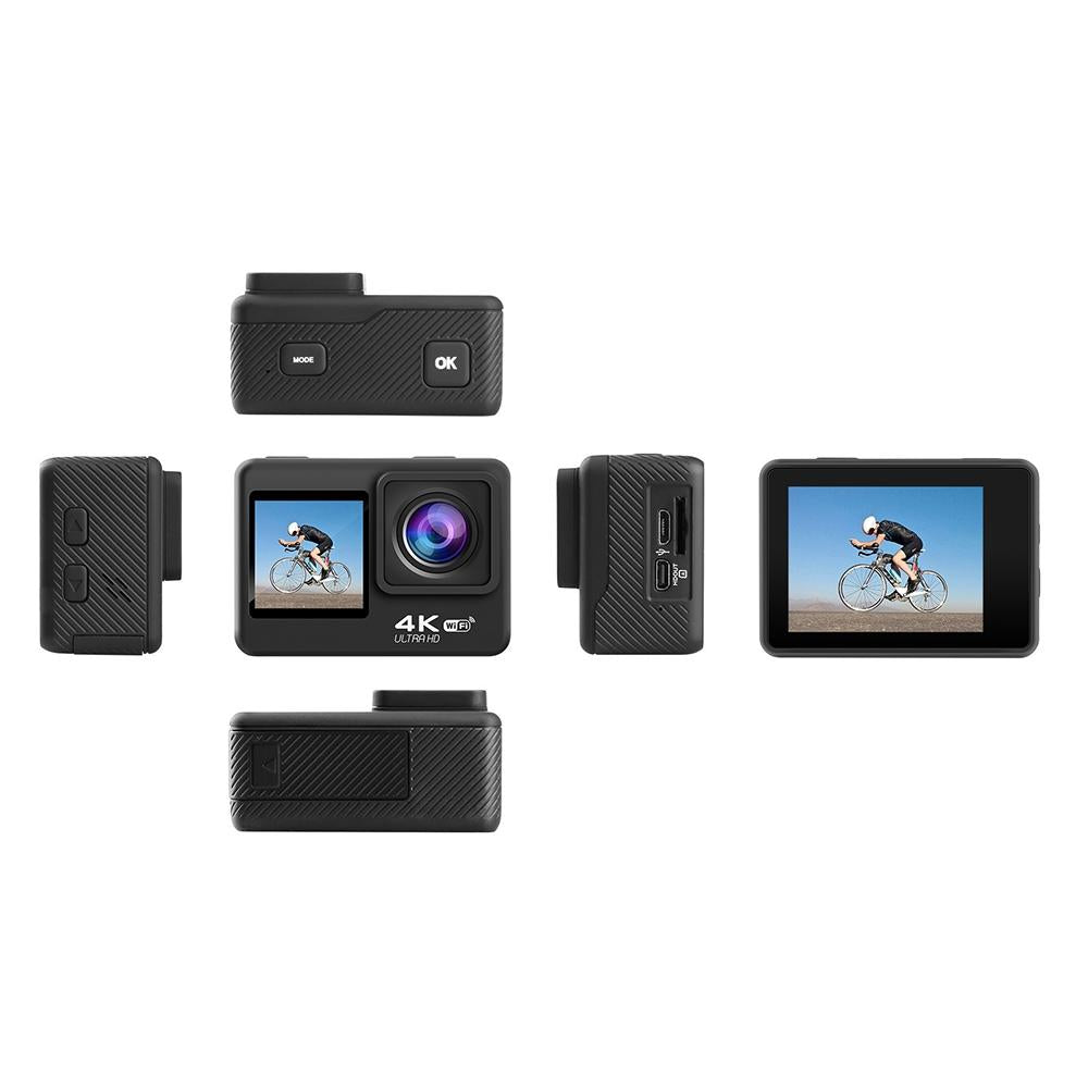 NNEIDS Outdoor Waterproof Dual Screen Wifi Sports Camera With Anti-Shake Hd Video