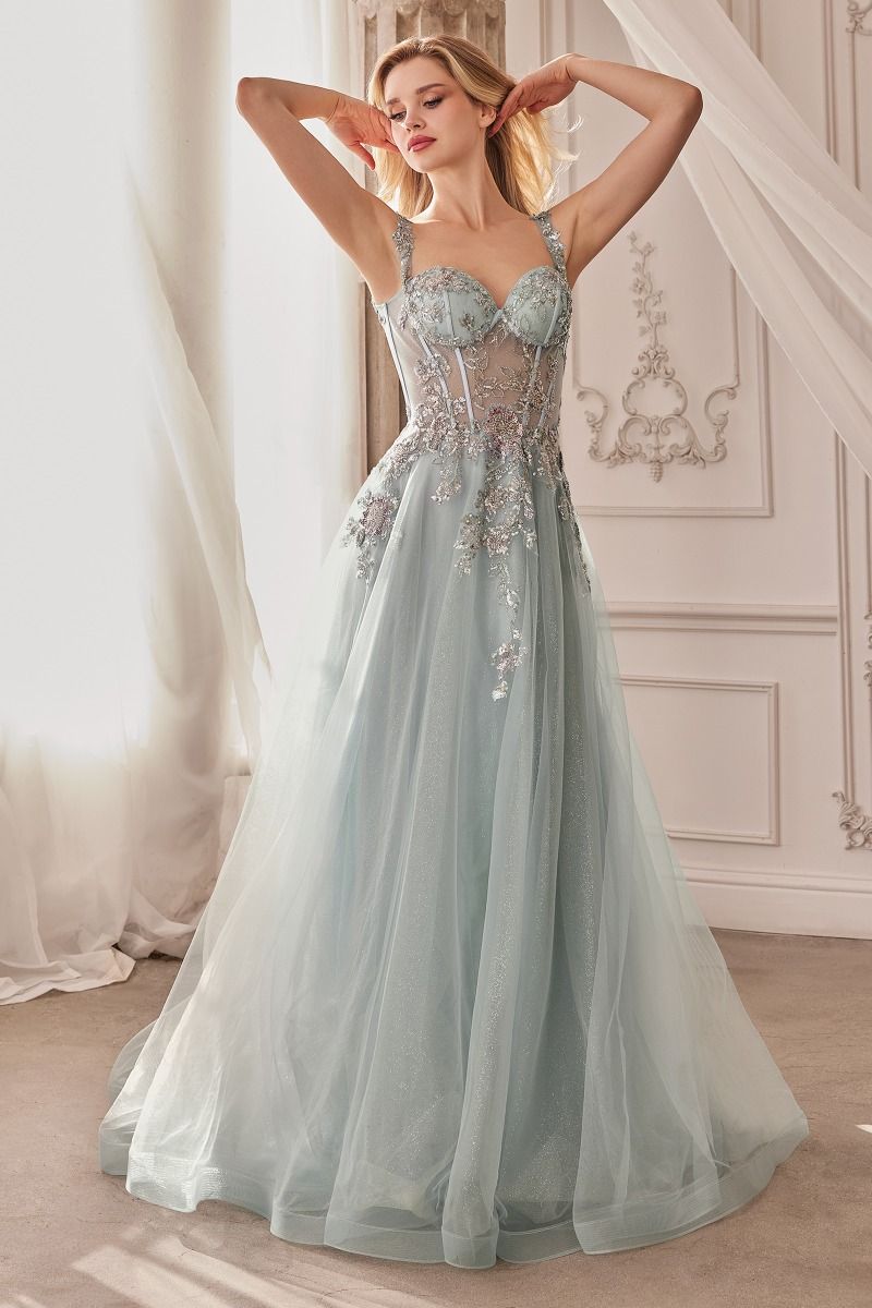 Embellished A-Line Tulle Ball Gown-6